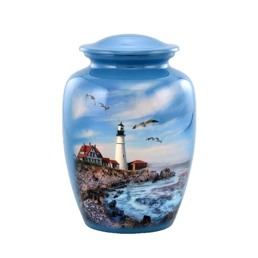 Portland Head Light Hand Painted Urn