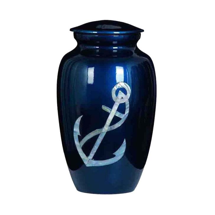Anchor Mother of Pearl Blue Urn