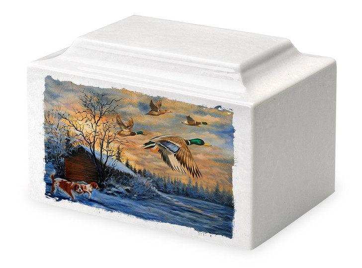 Mallard Ducks Cultured Marble Urn