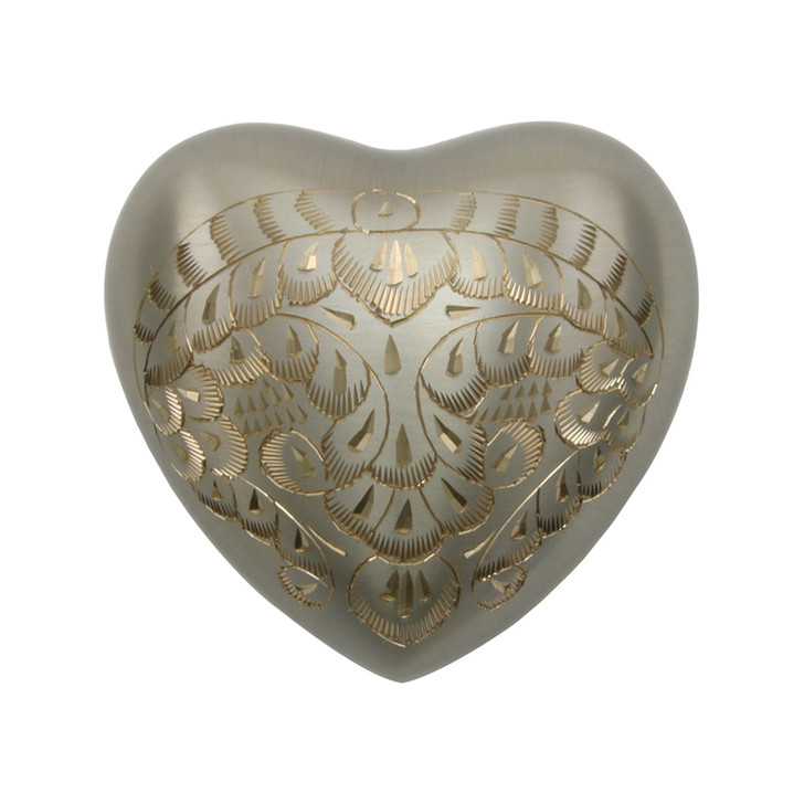 Classic Engraved Platinum Heart