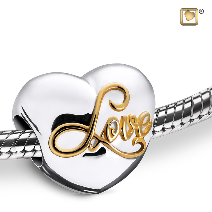 Spell your Love Gold Vermeil Two Tone Cremation Bead