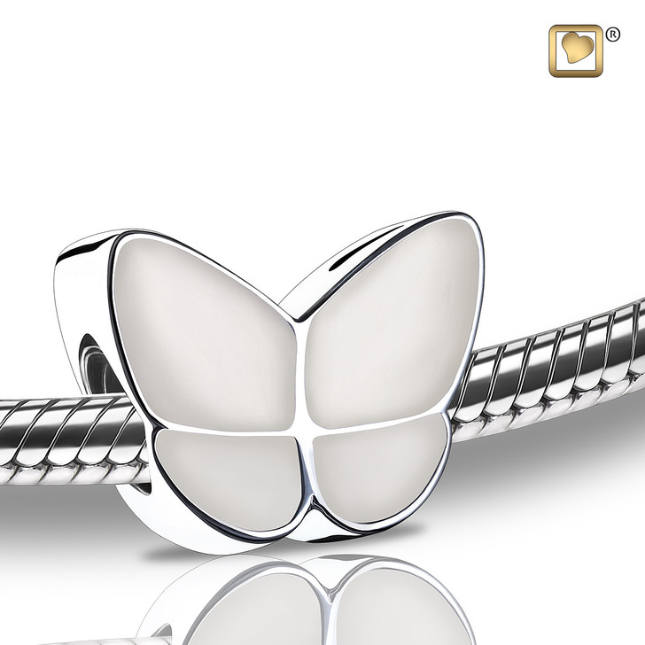 Wings of Hope Pearl Enamel Cremation Bead