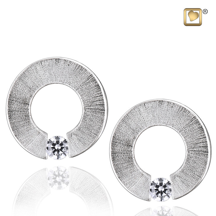 Omega Two Tone with Clear Crystal Earrings