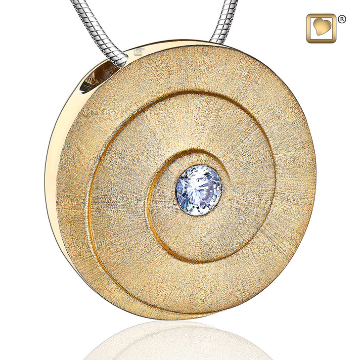 Pendant Eternity Gold Vermeil Two Tone with Clear Crystal