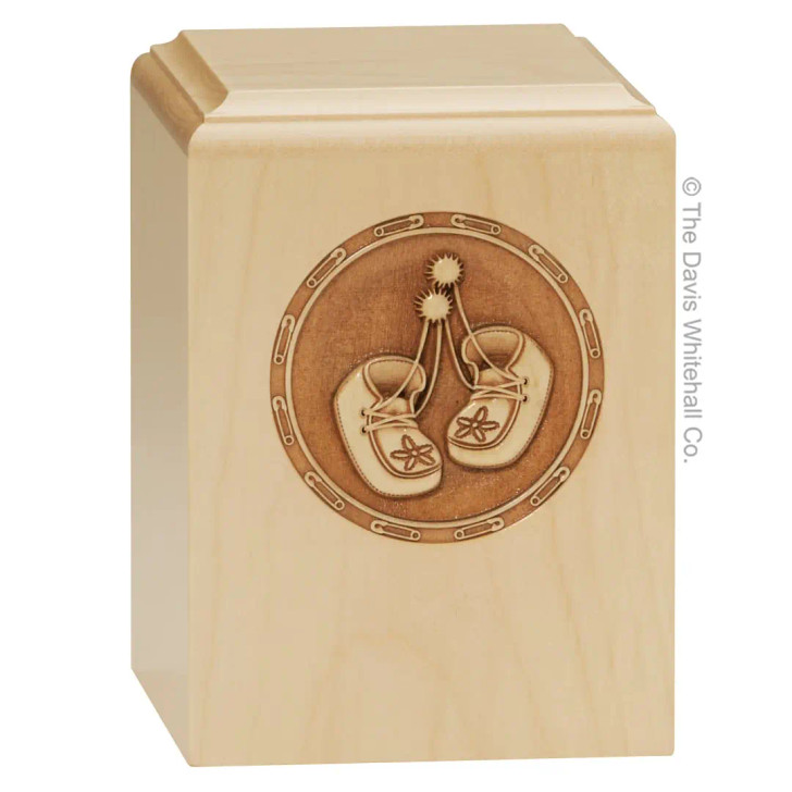Sculpted Laser Carved Infant Booties Urn
