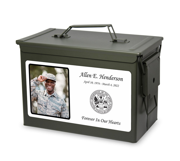 Large Photo Ammo Can Cremation Urn