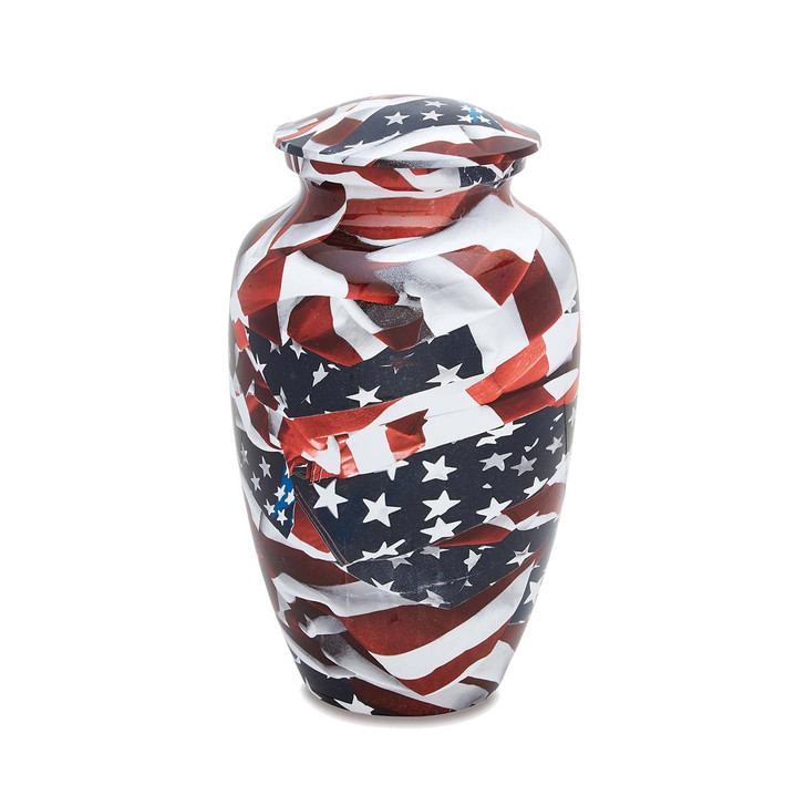 Old Glory Hydro Painted Urn