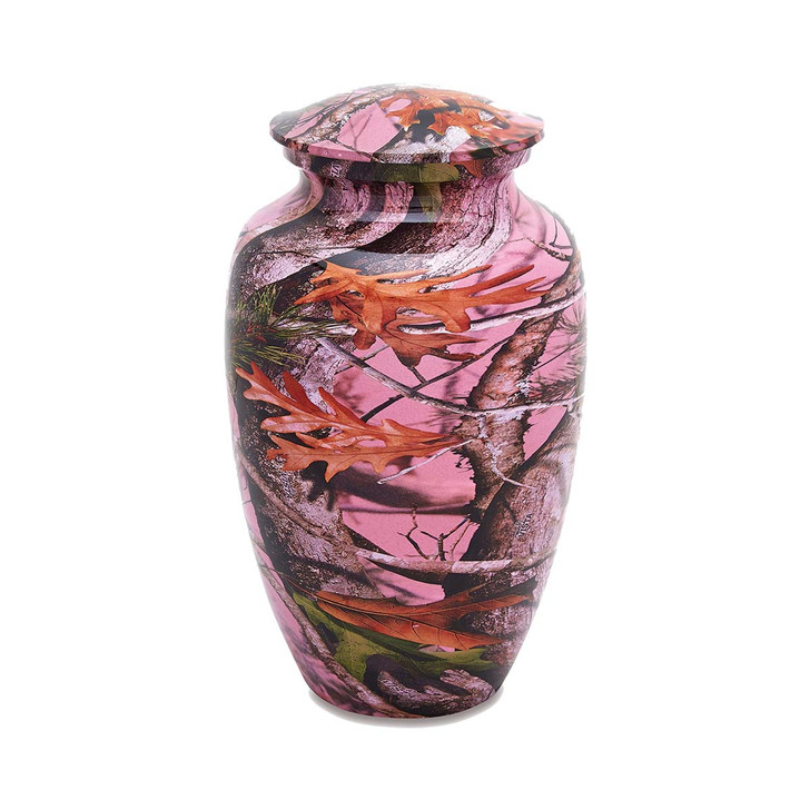 Pink Camo Hydro Painted Urn