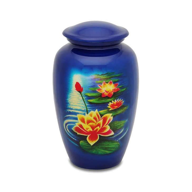 Lotus Hand Painted Urn