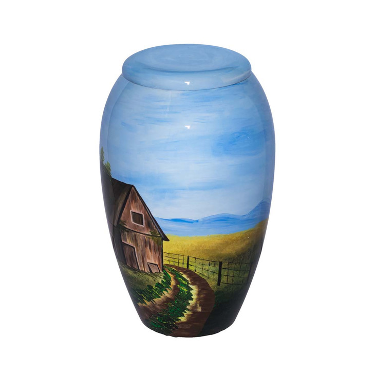Country Road Hand Painted Urn