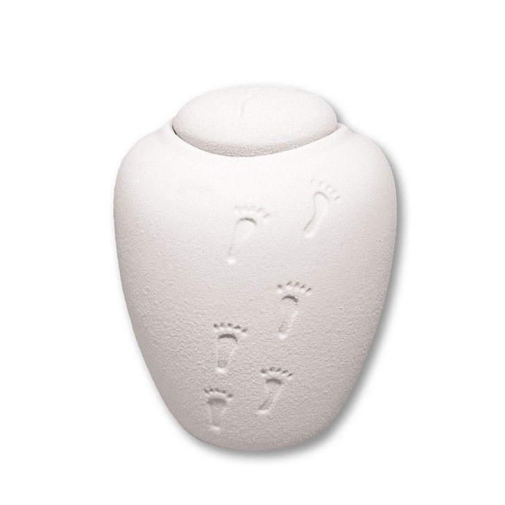 Oceane Quartz White Biodegradable Cremation Urn - 2 Sizes