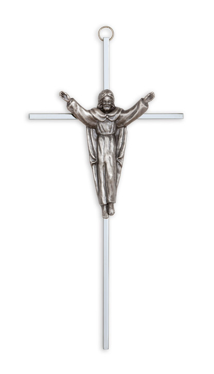 Traditional Risen Christ Antique Silver Plated Figure on Silver