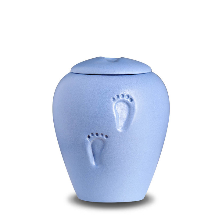 Angel Blue Baby Footprints Eco Pigment Child Cremation Urn