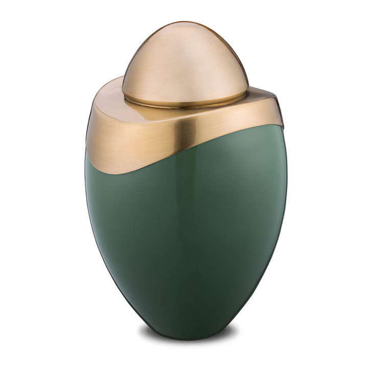 Sage Green and Brushed Gold Amore Standard Adult Cremation Urn