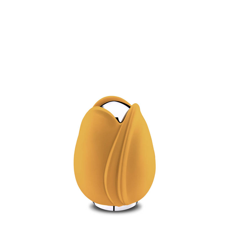 Yellow and Polished Silver Tulip Keepsake Cremation Urn