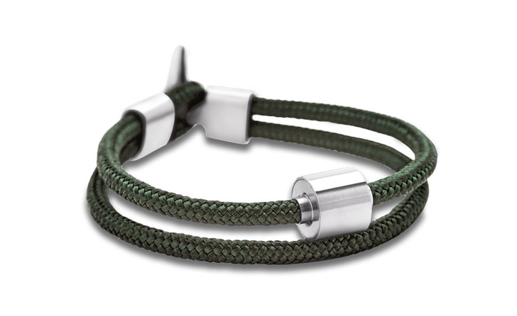 Memento Cord Nato Green Bracelet With Brushed Ashes Bead