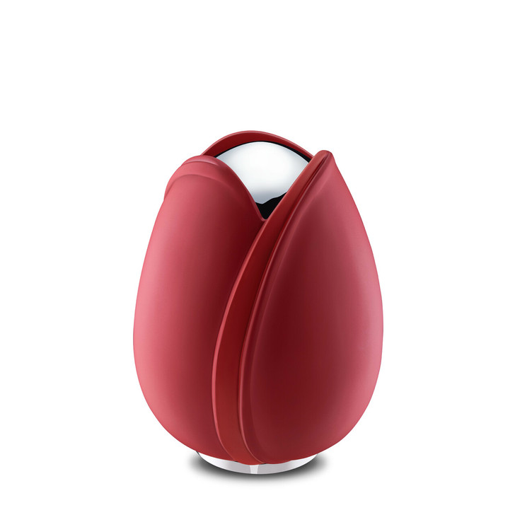 Red and Polished Silver Tulip Medium Cremation Urn
