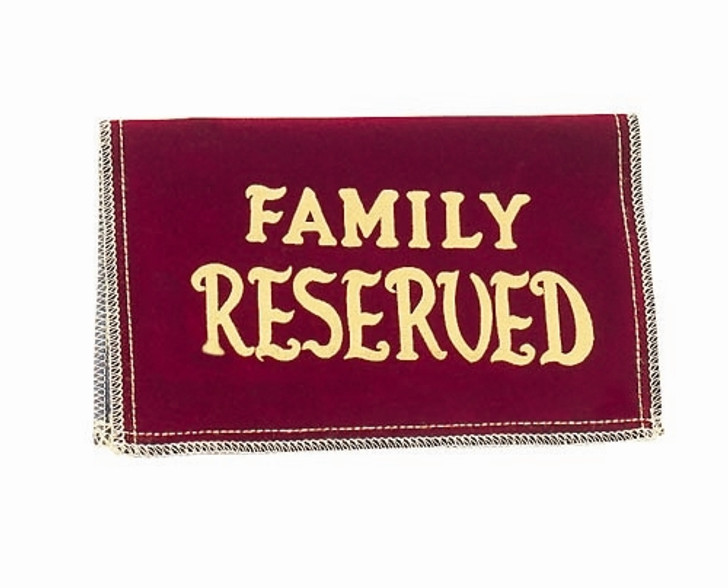 Reserved Family Velvet Seat Signs