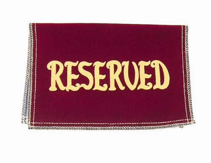 Velvet Reserved Seat Signs With Gold Lettering