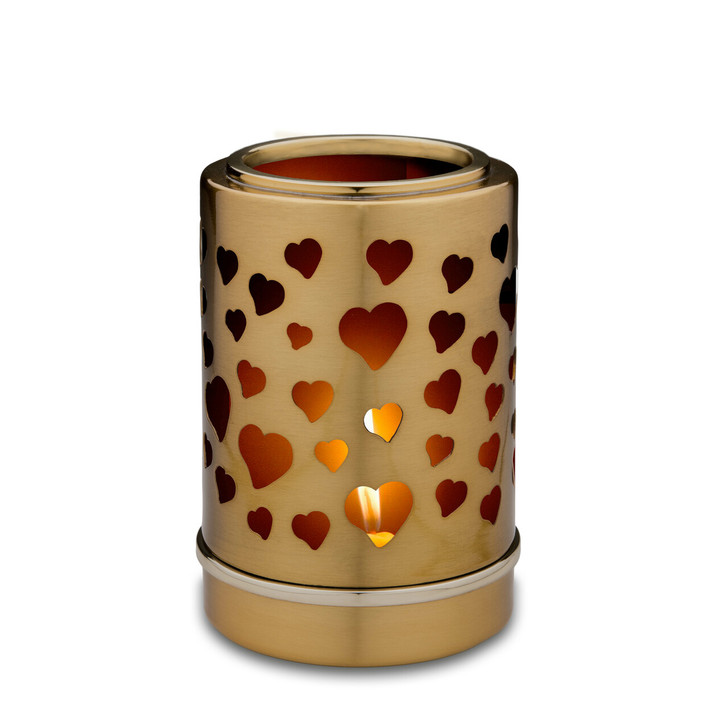 Reflections of Love With Brushed Gold Tealight Keepsake Cremation Urn