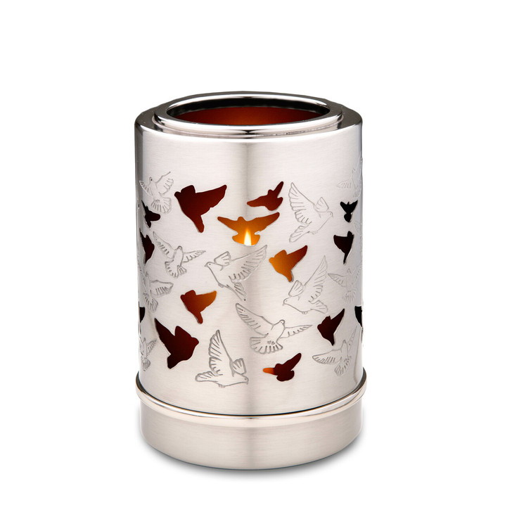 Reflections of Soul With Brushed Pewter Tealight Keepsake Cremation Urn