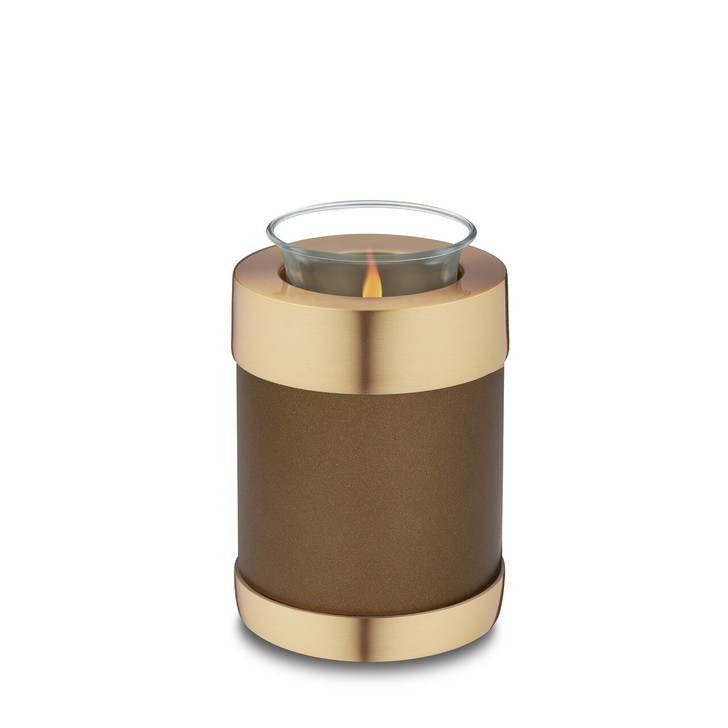 Auburn and Brushed Gold Tealight - Sale - Keepsake Cremation Urn