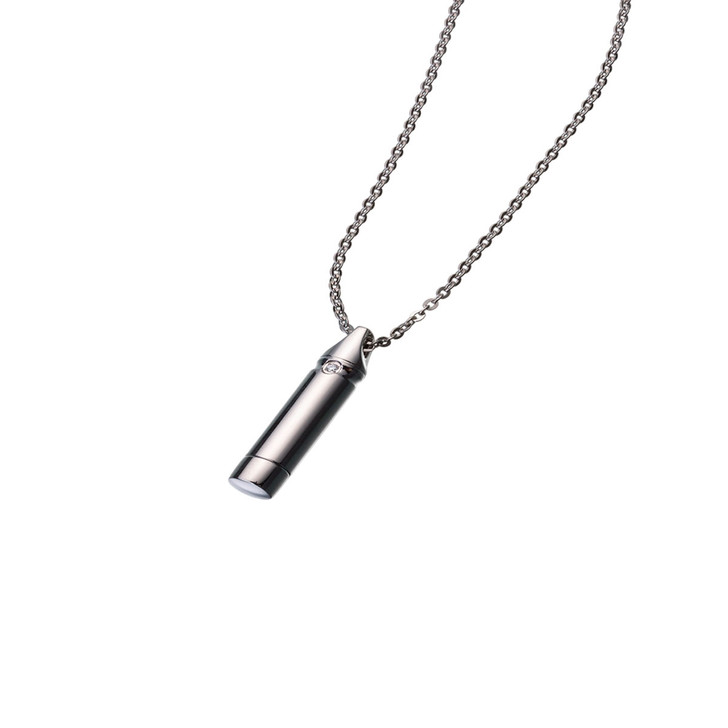 Titanium Cylinder w/ Crystal Chip Pendant