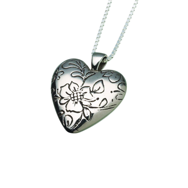 Floral Heart Pendant - 2 Finishes