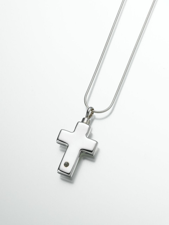 Micro Picture Lens Sterling Silver Cross Pendant