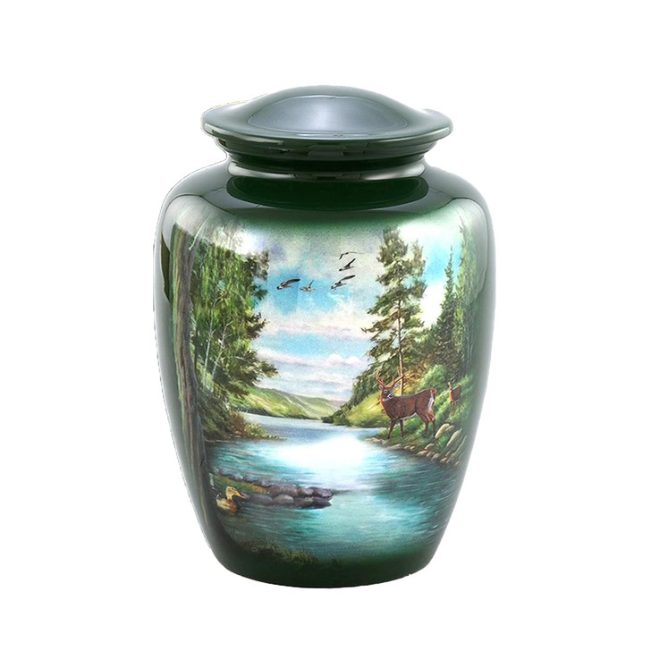 Deer Hand Painted Urn