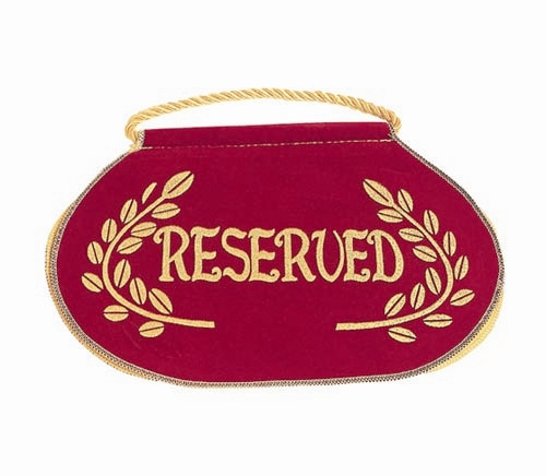 Deluxe Reserved Signs - Oval With 'Reserved' In Gold Lettering With ...