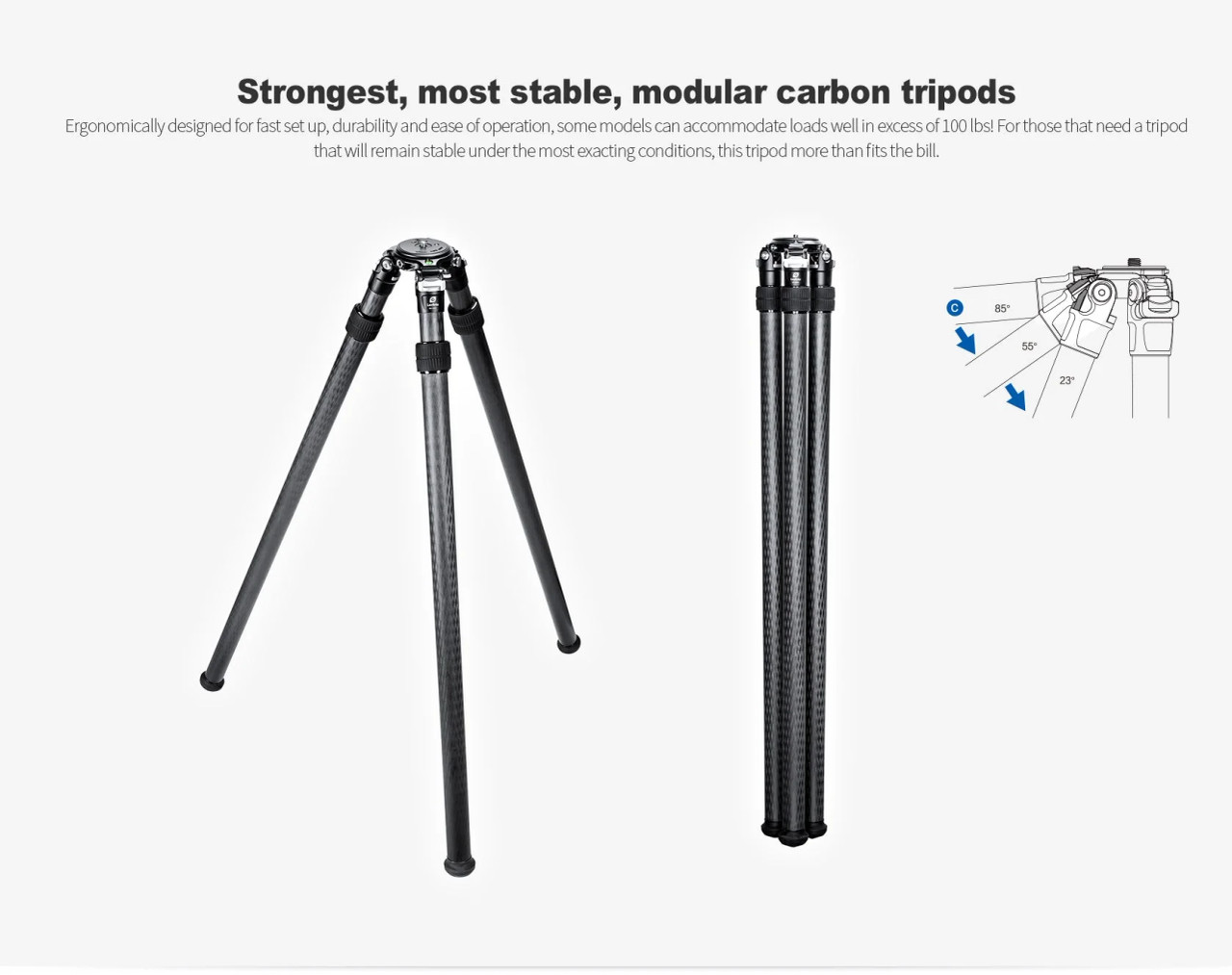 Leofoto SO-362C Inverted Rifle Series Carbon Fiber Tripod - ALTUS