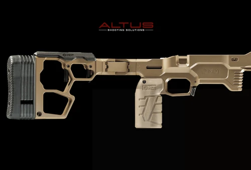 MDT SRS-XF Folding Buttstock, side view from right.