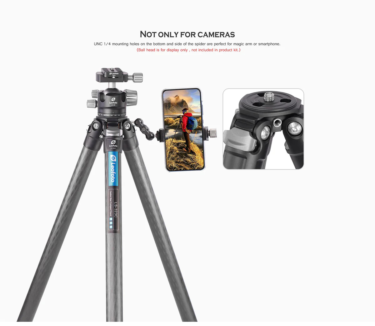 Leofoto LS-323C Professional Light Weight Carbon Fiber Tripod + LH