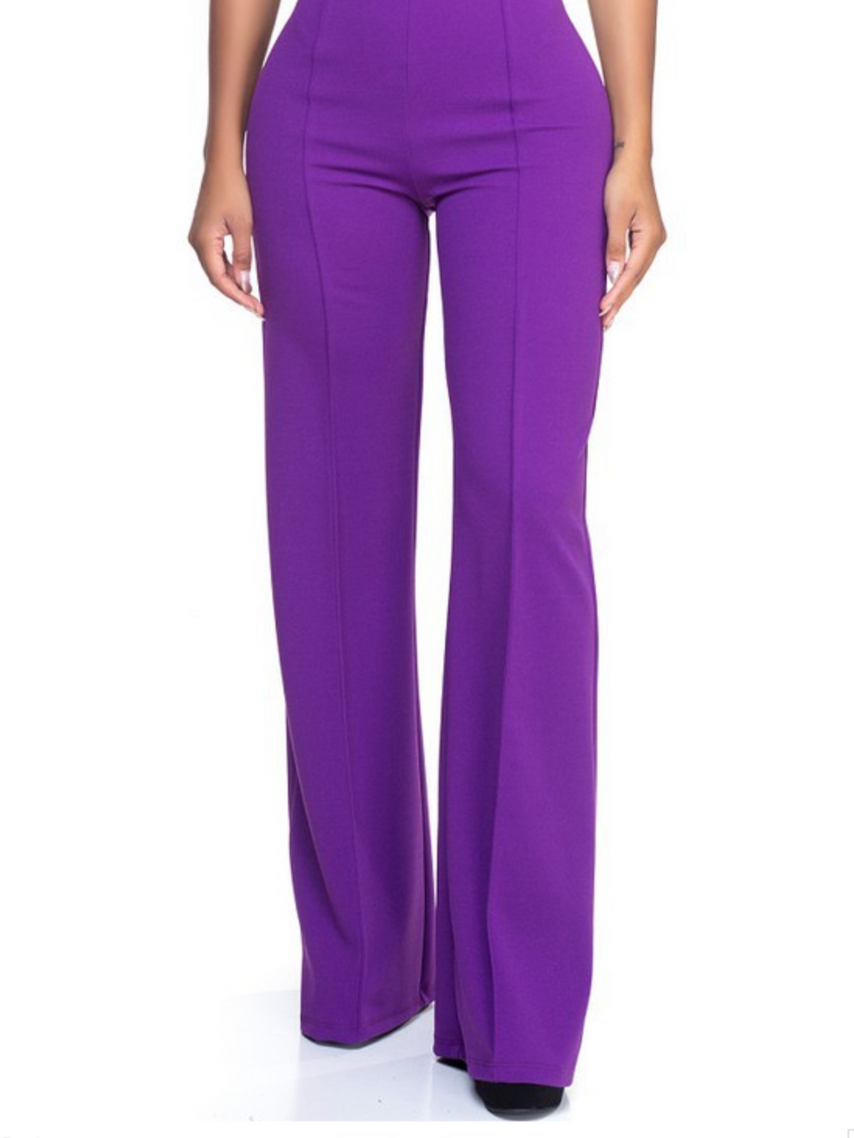 Purple High-Waisted Wide Leg Pants by NOCTURNE