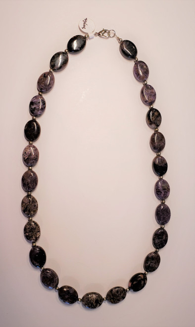 Necklace Sugalite with Silver Accents 18"