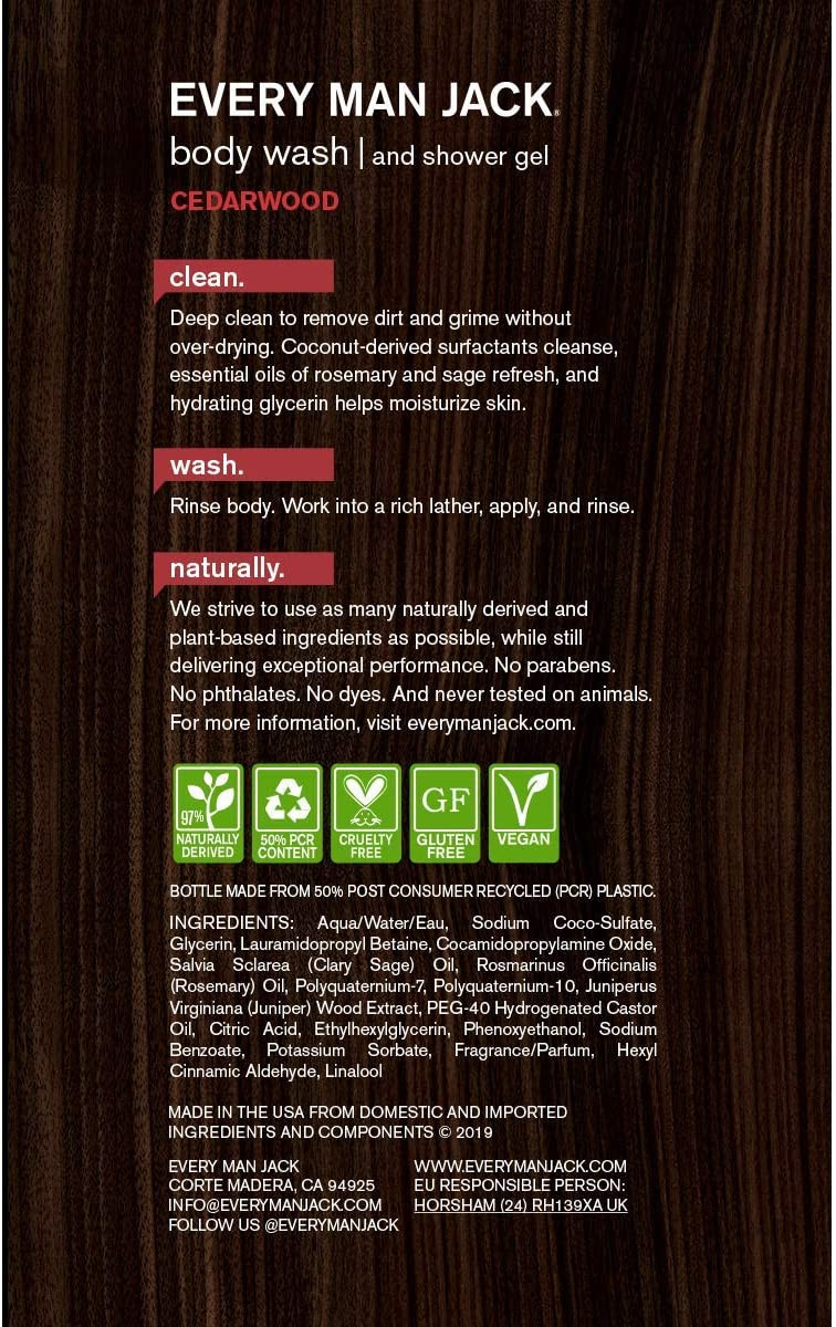 Every Man Jack Body wash Cedarwood Rockwall Nutrition