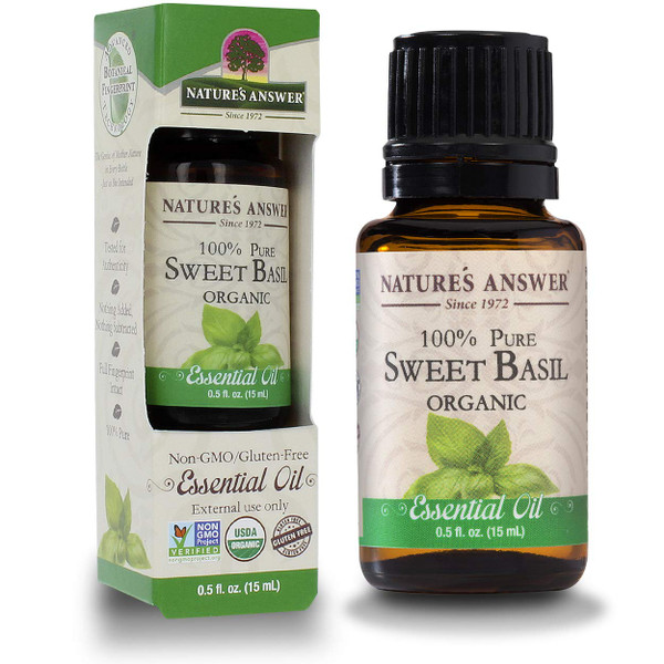 NAT ANSW SweetBasil Oil Org .5oz