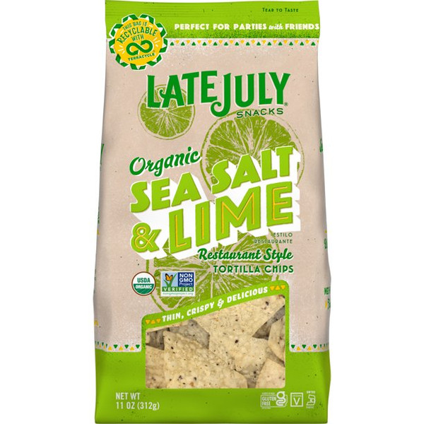 LATE JULY TortillaChips SSaltLime 11oz