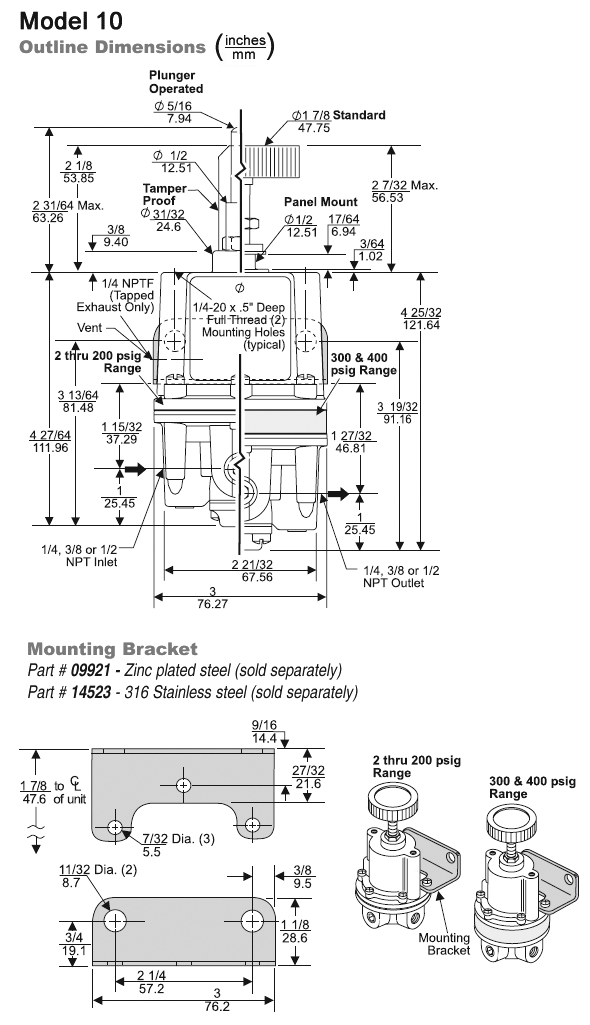 Fairchild Model 10 Pneumatic Precision Regulator 10283J