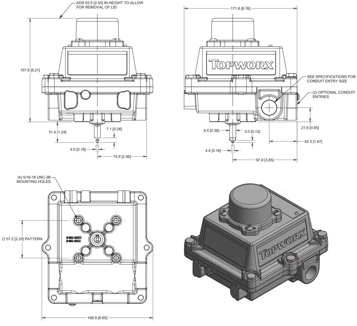 DXP-L21GNEB GO™ Switch (TopWorx™) DXP Series Switchbox (2 SPDT