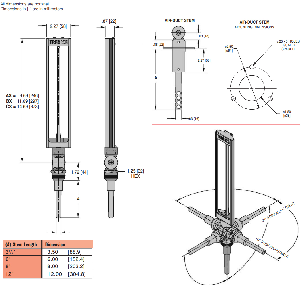 Trerice - Adjustable Angle - Industrial Thermometer