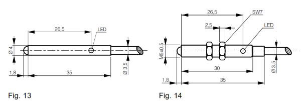 Diffuse Sensors with Cylindrical Detection Zone