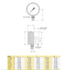 D82LFB 25 02B A 3000 Trerice D80 Series Industrial Pressure Gauge Dimensions D82LFB 25 02B A 3000 Trerice D80 Series Industrial Pressure Gauge Dimensions
