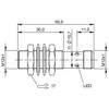 BES030K Balluff Inductive Proximity Switch/Sensor, for Flush Mounting, M12x1 Style Housing Dimensions