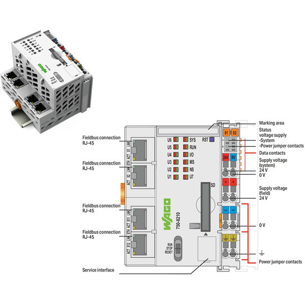 750-8210/025-000 WAGO | Programmable Logic Controller CPU unit | Valin