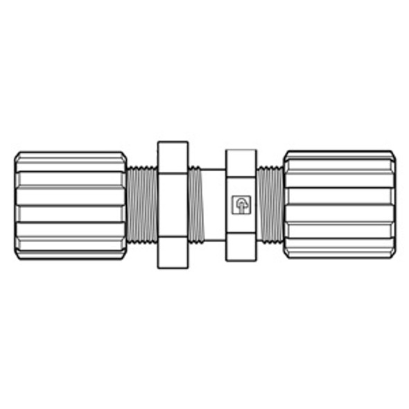 FSC-12-PX Parker Partek PFA Extended Panel-Mount Straight Connector