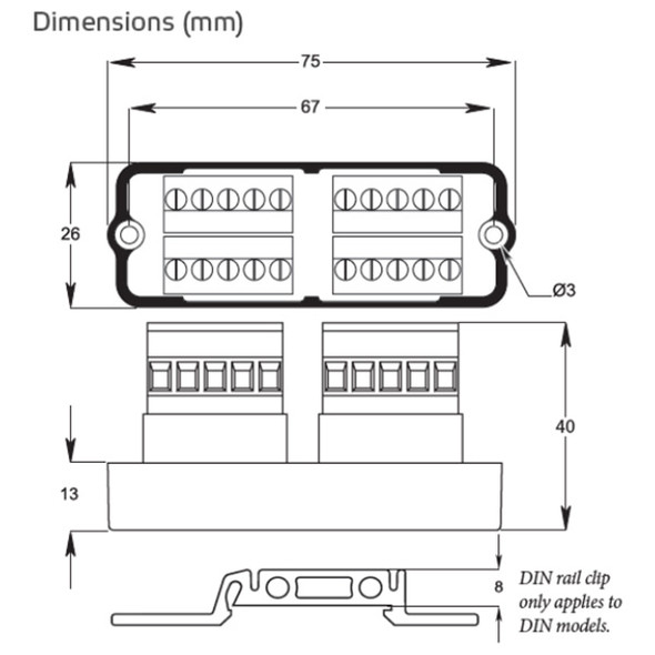 DR465004A StoneL Drop Connecctor, Profibus DP Dimensions