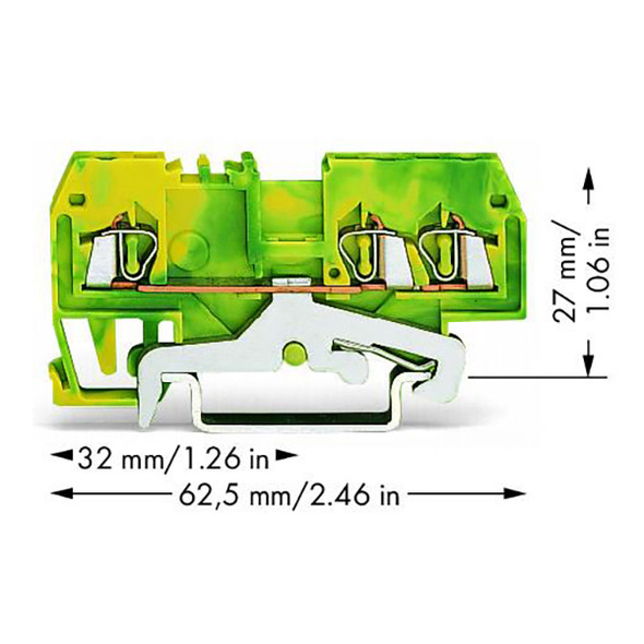 279-687 WAGO 3-Conductor Ground Terminal Block