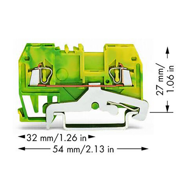 279-907 WAGO 2-Conductor Ground Terminal Block